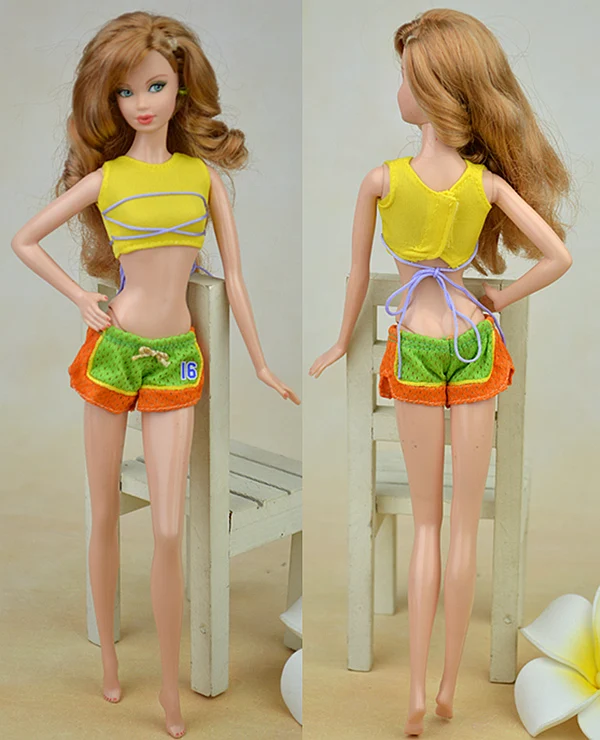 Топ + шорты новинка 2016 г. желтый комплект костюм бикини пляжная одежда купальник