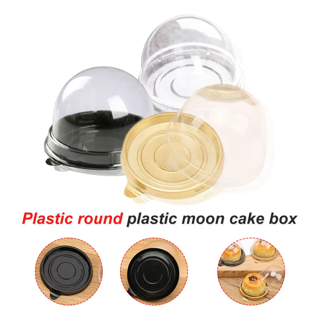 

50pcs Plastic Cupcake Packaging Box Cake Dome Containers Wedding Party Favor Boxes Supplies
