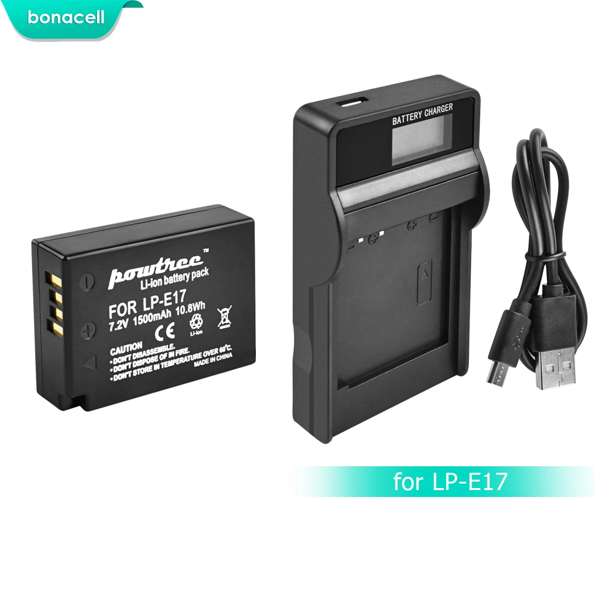 Bonacell 1500 мА/ч, LPE17 LP E17 LP-E17 Батарея+ ЖК-дисплей двойной Зарядное устройство для цифровой однообъективной зеркальной камеры Canon EOS 200D M3 M6 750D 760D T6i T6s 800D 8000D поцелуй X8i L50 - Цвет: 1XBattery Charger