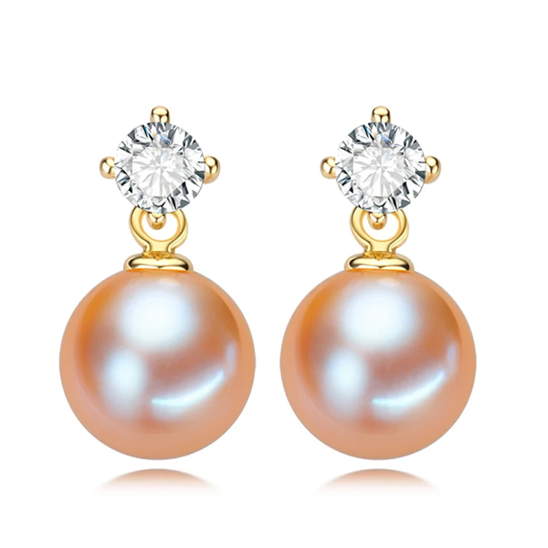 

YIKALAISI 925 sterling silvernew natural freshwater 8-9 mm pearl jewelry stud earrings jewelry for women best gifts