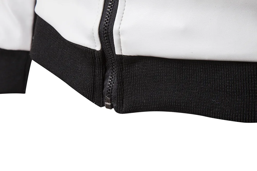 Новинка 2017 мужское модное кожаное пальто с меховым воротником черного и белого