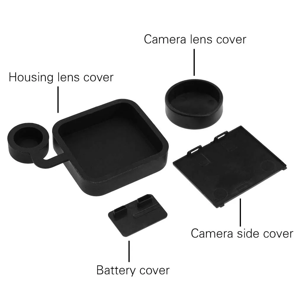 JMFOTO 4 in 1 Housing Lens Cap Replacement Battery Door Side Cover For GoPro Hero 3+ Black Silver Camera Go Pro Accessory | Электроника