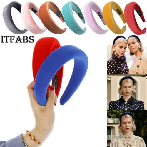 Женская круглая бархатная повязка на голову 10 цветов в стиле ретро большая