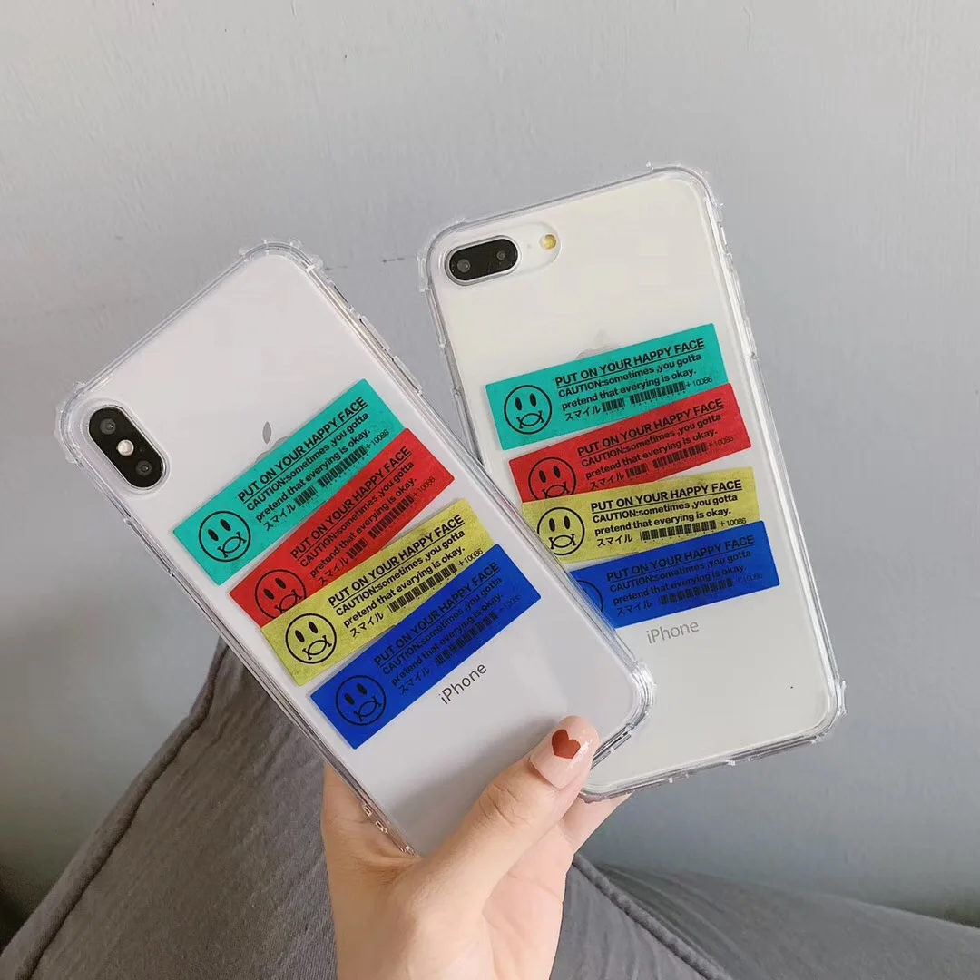 INS корейский дизайн со смайликами чехол для телефона iphone Xs MAX XR X 6 6s 7 8 plus блестящий