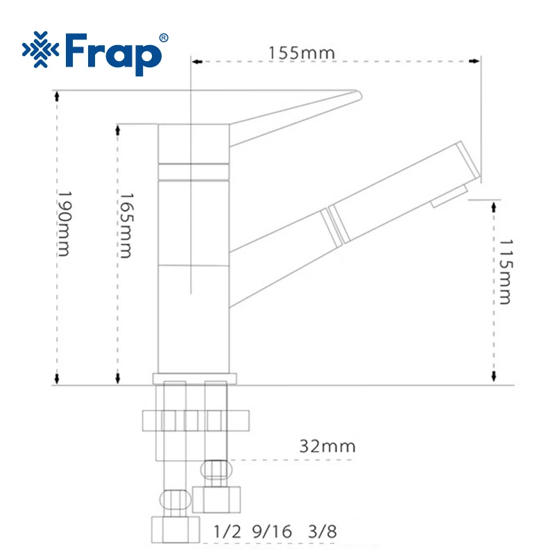 Выдвижной смеситель для раковины Frap Y10113 однорычажный кран горячей и холодной