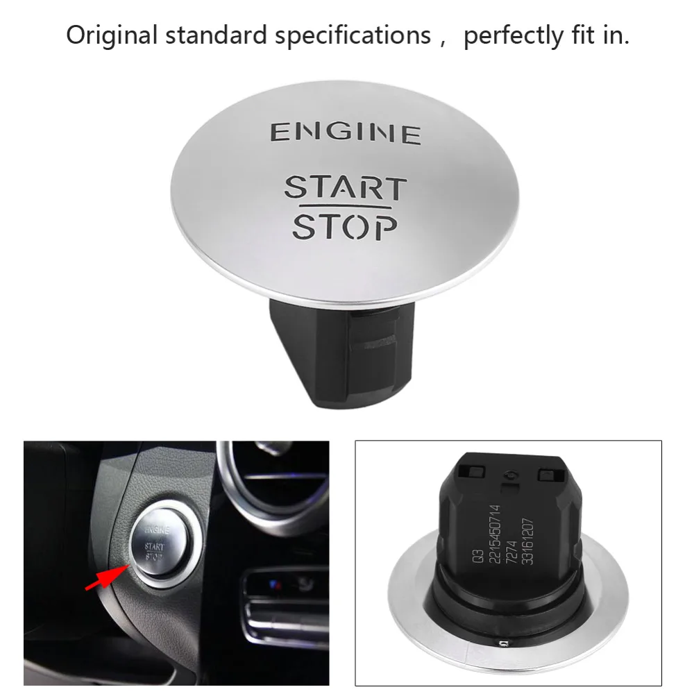 Пластиковый сплав Материал Keyless Go Start Stop кнопочный переключатель зажигания