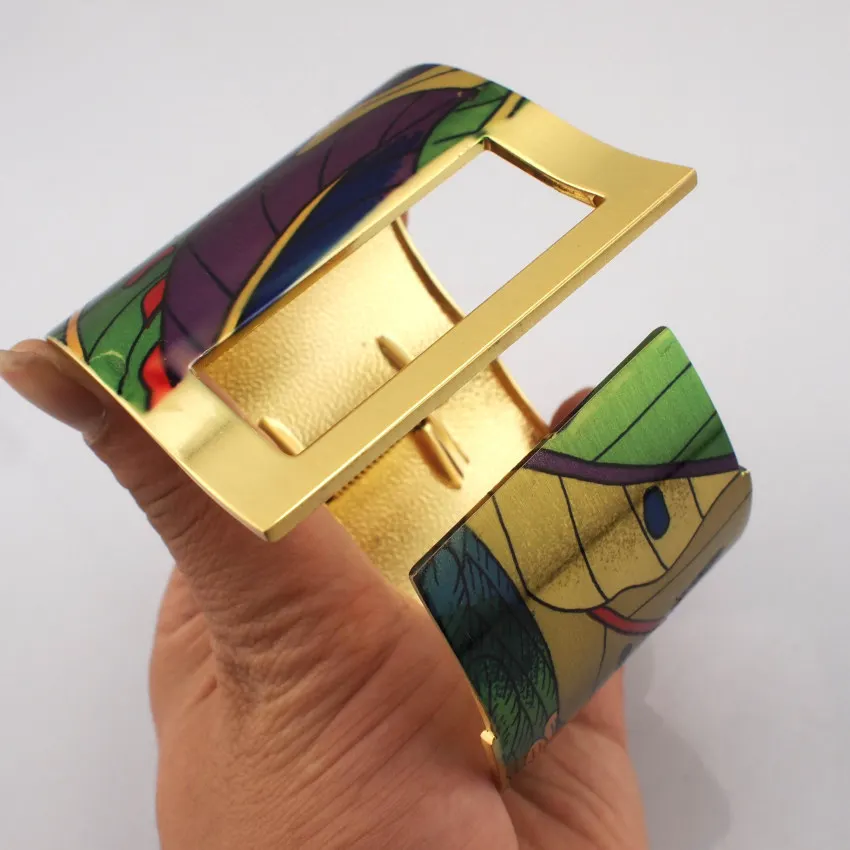 MANILAI модный в стиле кантри с рисунком открытый большой Браслет манжета браслет