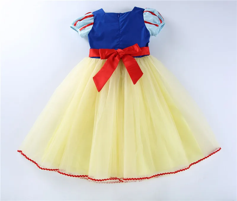Summer Girls Snow White Princess Dresses Kid Short Sleeve Mesh Dress Fancy Girl Carnival Birthday Graduation Party Vestido 4-10y | Детская