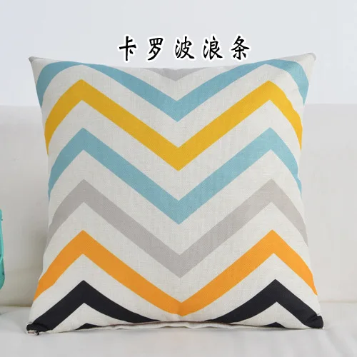 Cushion cover3 Наволочка для подушки в скандинавском стиле, желтый, синий, серый, геометрический узор, хлопок, лен, олень, декоративная наволочка для дивана, дома - Цвет: Cushion cover3
