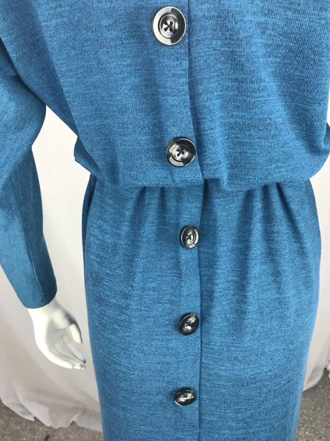 Женское платье с открытыми плечами и длинным рукавом ТРАПЕЦИЕВИДНОЕ ПЛАТЬЕ