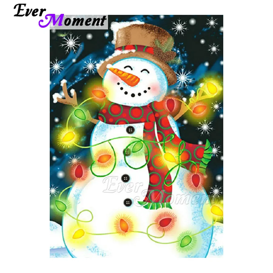 

Ever Moment Diamond Painting Snowman Christmas 5D DIY Picture Of Rhinestone Mosaic Full Square Drill Diamond Embroidery S2F2169