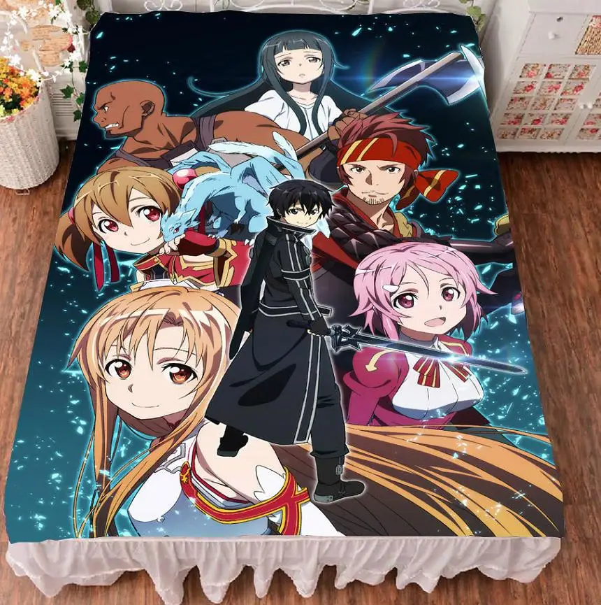 Японское аниме Sword Art Online SAO Asuna простыня пледы одеяло постельные принадлежности Покрывало плоский мультфильм простыни Косплей Подарки
