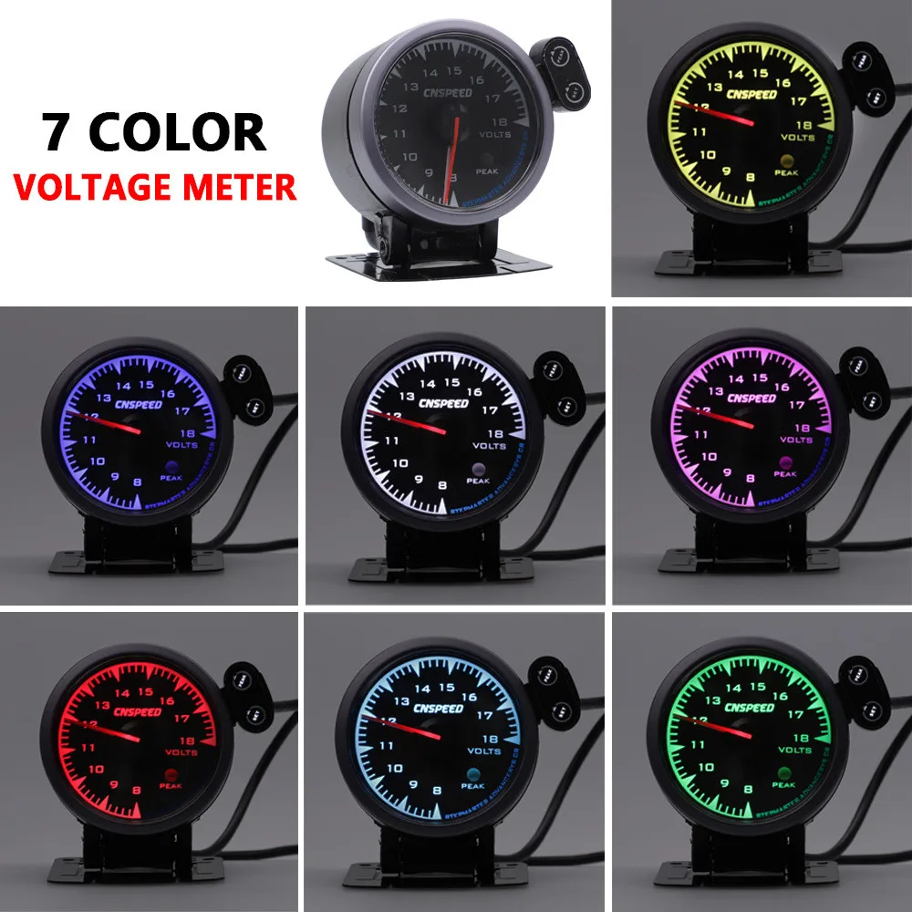 CARPRIE Tire Pressure Monitor Systems hot 2in/52mm 7 Color LED Car Voltmeter Volt Gauge Meter Smoke Lens Pointer Universal 9619 |