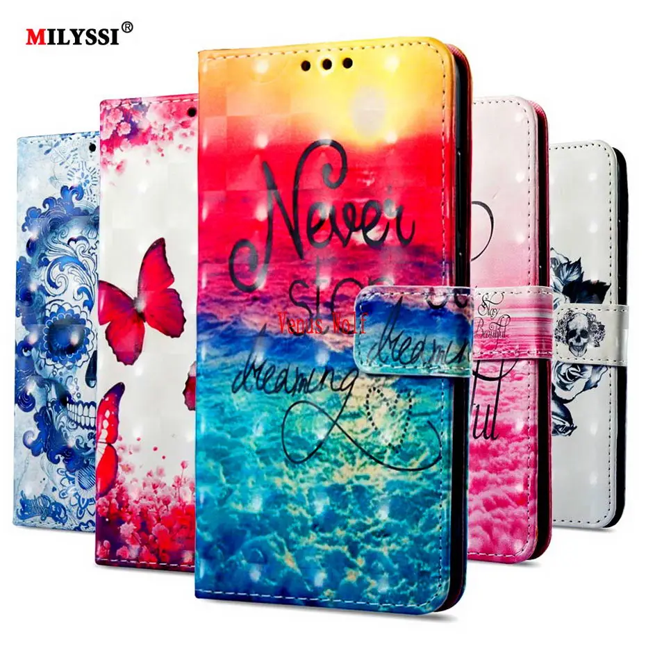 Роскошный кожаный флип чехол для huawei Mate 20 Pro кошелек Lite 3D Визуальный узор