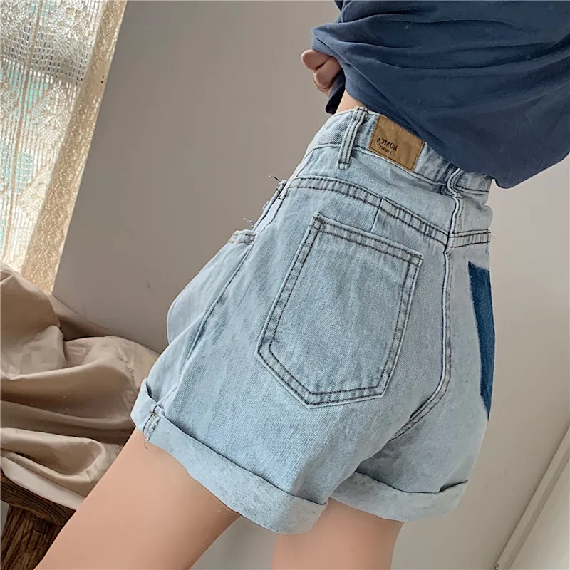 Новые летние джинсовые шорты 2019 свободные и универсальные с кудрявыми краями