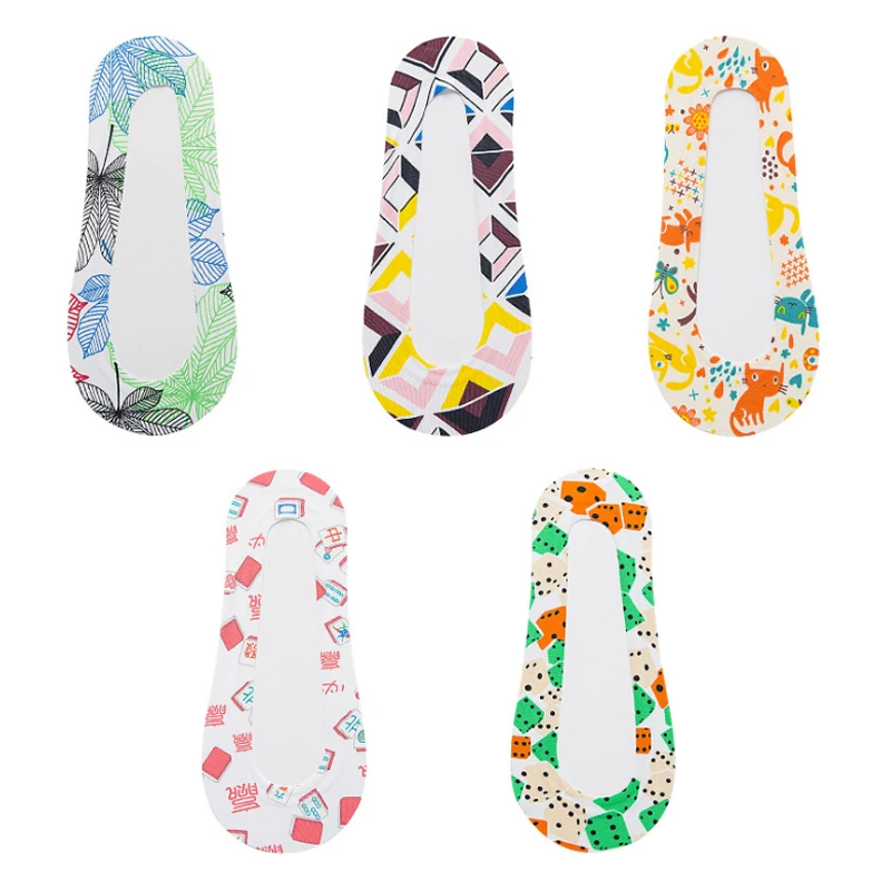 Женские невидимые носки-башмачки нескользящие носки с низким вырезом короткие в