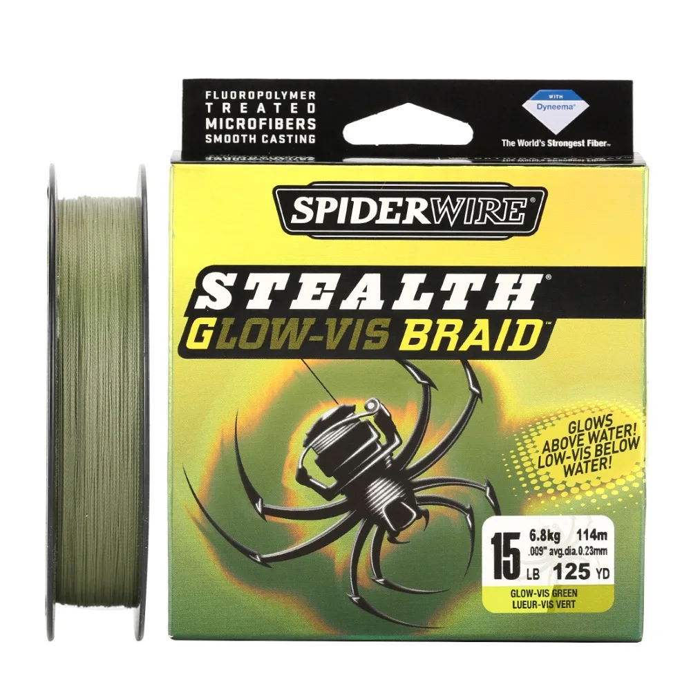 Бренд Spiderwire Stealth 114 м 125YD леска из микроволокна светящаяся оплетка гладкая леска для литья 6lb 8lb 10lb 15lb 30lb