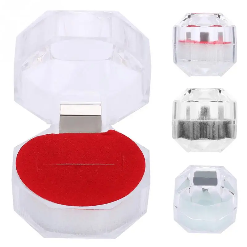 10 шт. прозрачный акриловый контейнер для хранения колец и украшений