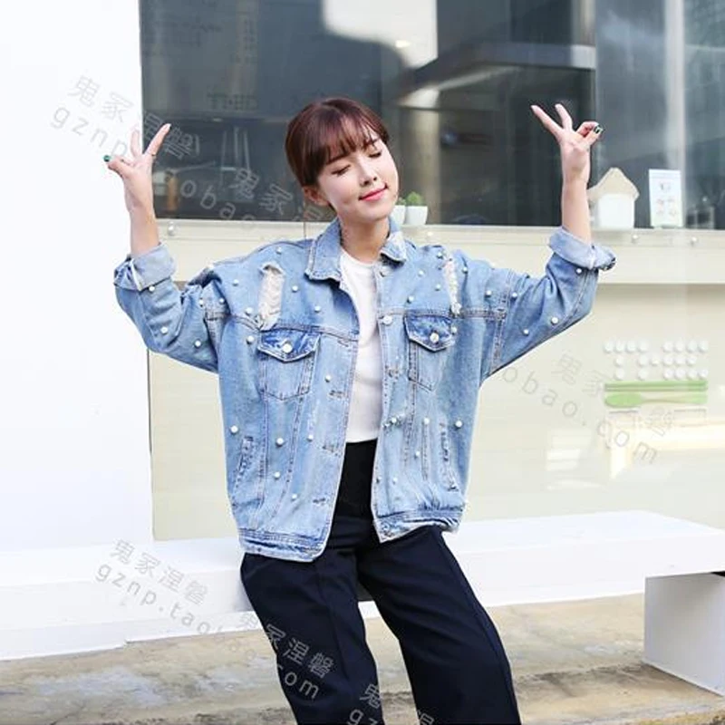 Джинсовая куртка с длинным рукавом для женщин, тонкие Стразы, расшитые бисером, джинсовые женские элегантные винтажные куртки с дырками для девочек, пальто Casacos Feminino C109