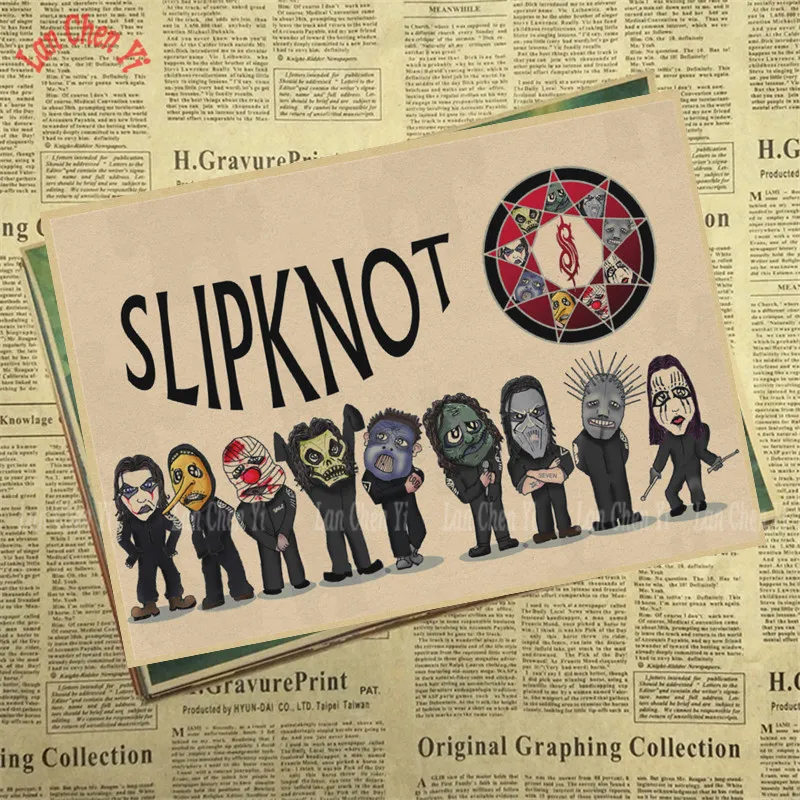 Slipknot Группа Музыка крафт-бумага плакат Винтаж Высокое качество печати рисунок ядро декоративная живопись