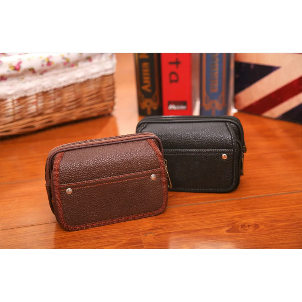 Поясная Сумка мужская модная кожаная сумка на молнии поясная bolsa cintura fanny pack s для wo