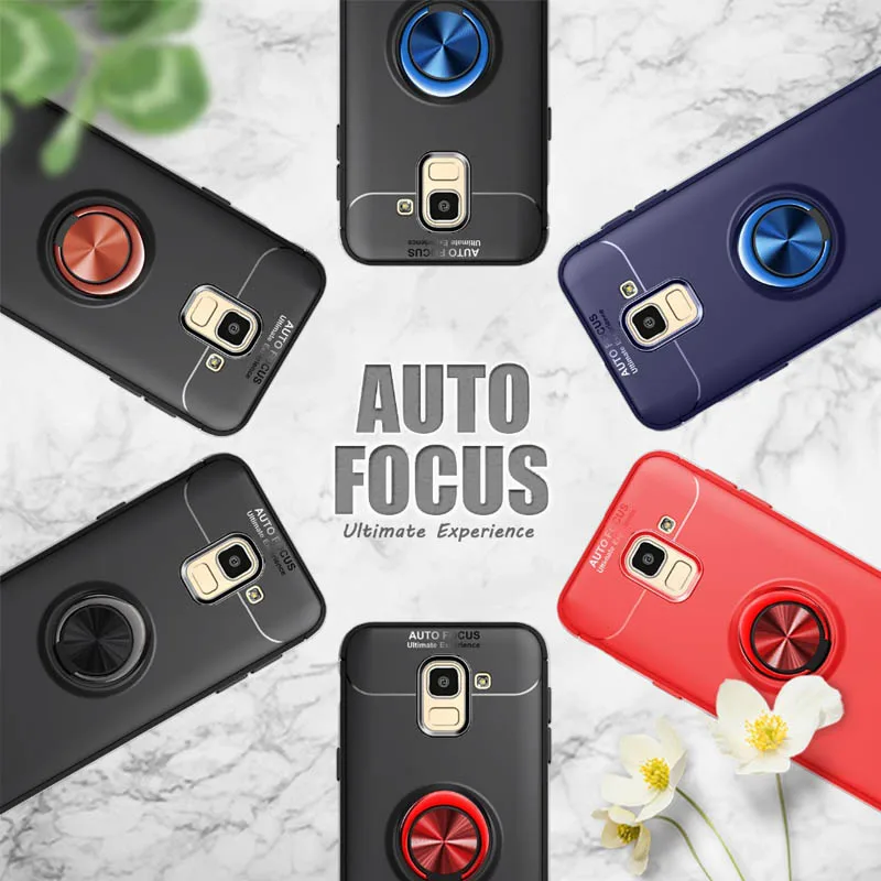 Yeuzoe Fashion Phone Cover For Samsung Galaxy J4 2018 J6 J8 case Metal Ring bracket silicone Tpu shockproof fundas |