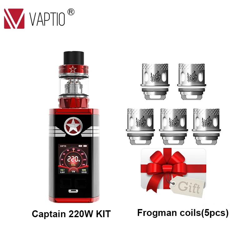 Подарок vape жидкость Vaptio капитан 220 Вт комплект 2 0 мл танк распылитель электронная