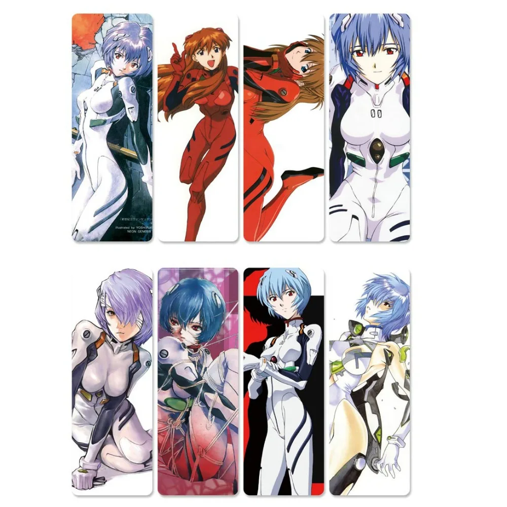 8 шт. EVANGELION EVA аниме лямки водонепроницаемый прозрачный ПВХ пластиковая Закладка красивые лямки для книг подарок