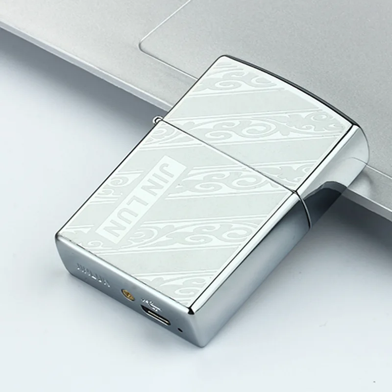 Креативные USB ветрозащитные зажигалки классический металлический штамп зарядка