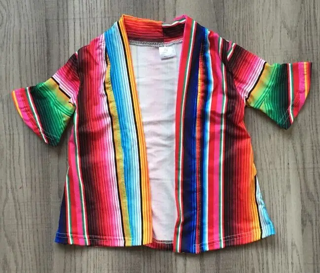 serape Осенне-зимняя детская одежда для маленьких девочек; хлопковый кардиган с леопардовым принтом и гепардом; топ с подсолнухами; Эксклюзивная одежда; пальто; молочный шелк; рукав 3/4 - Цвет: serape