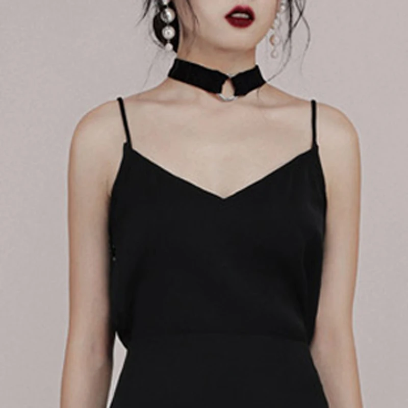 Женское вечернее платье-миди Max Spri маленькое черное платье на тонких бретельках с