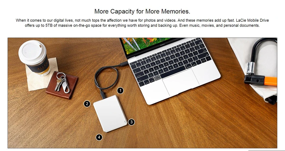 LaCie Mobile Drive 5 ТБ 4 ТБ 2 ТБ 1 ТБ внешний жесткий диск 2," Thunderbolt 3 USB 3,1 6 ГБ/сек. для ПК MAC портативный HDD для Mac и ПК