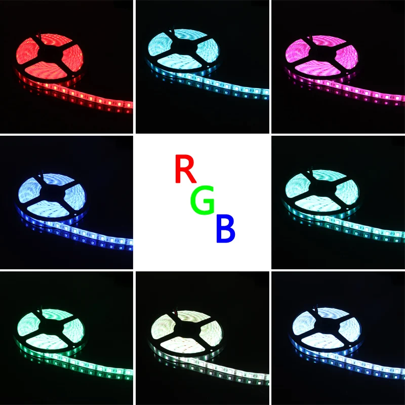 Супер яркая светодиодная лента RGB 5050 SMD 60Led/M DC12V Диодная гибкий свет двойной PCB