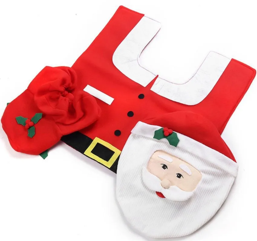 Рождественские украшения чехол на сиденье унитаза набор бумажных полотенец и