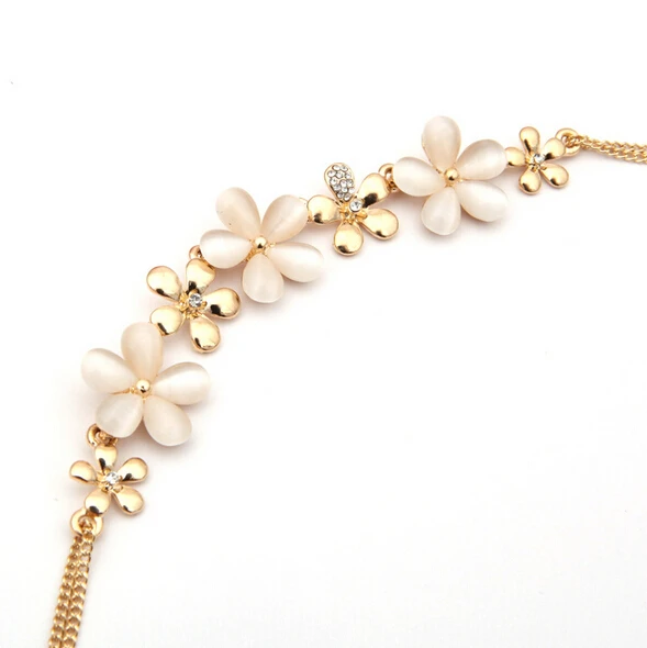 Модное женское ожерелье с цветами сливы австрийские ожерелья подвесками из опала короткие женские