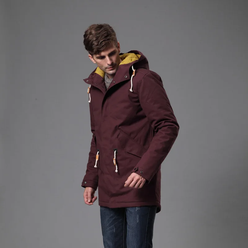 Новинка 2018 мужское толстое пальто теплая куртка армейского зеленого цвета