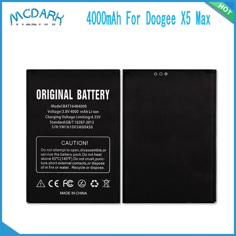 Аккумулятор Для Doogee X5 Max высокое качество 4000 мАч внешний аккумулятор Pro|4000mah