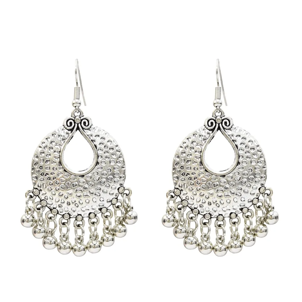 Индийские серьги подвески в стиле хиппи для женщин металлические колокольчики