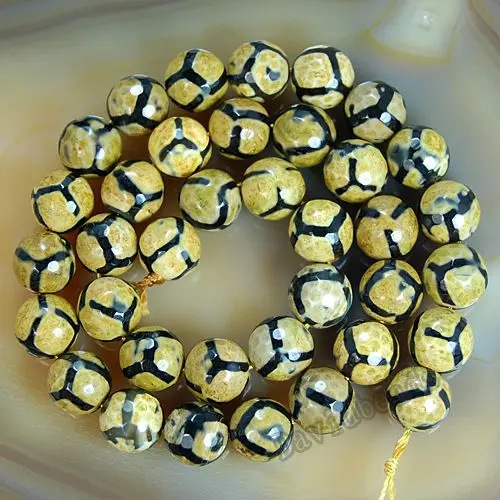 Fctory цена граненые Желтые тибетские Мистические Старые сферические бусины Agat 6 8 10