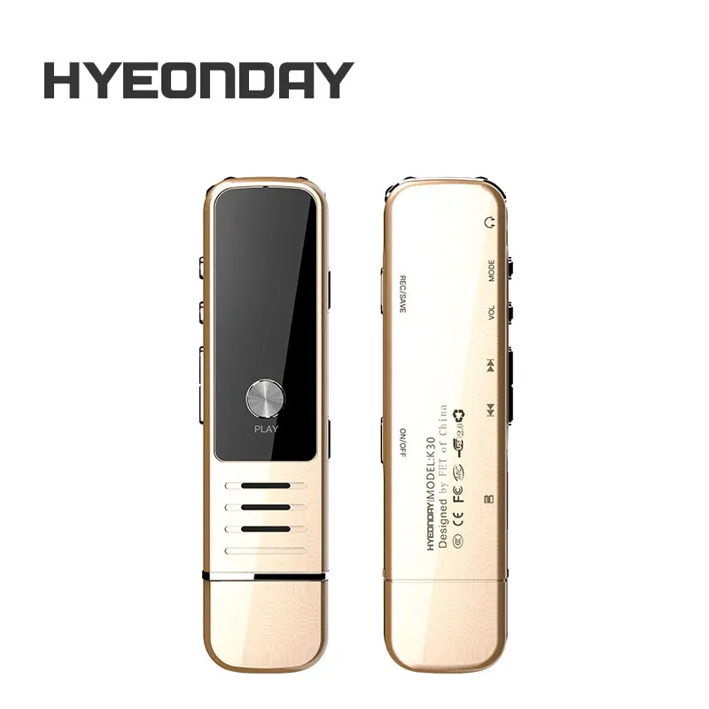 Цифровые диктофоны USB Flash Диктофон K30 hyeonday аудио Регистраторы S MP3 плееры Шум