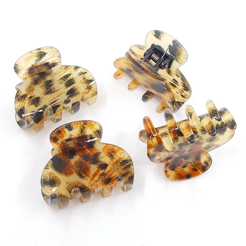 4 см головные уборы для женщин акрил Модные леопардовые волосы на заколках