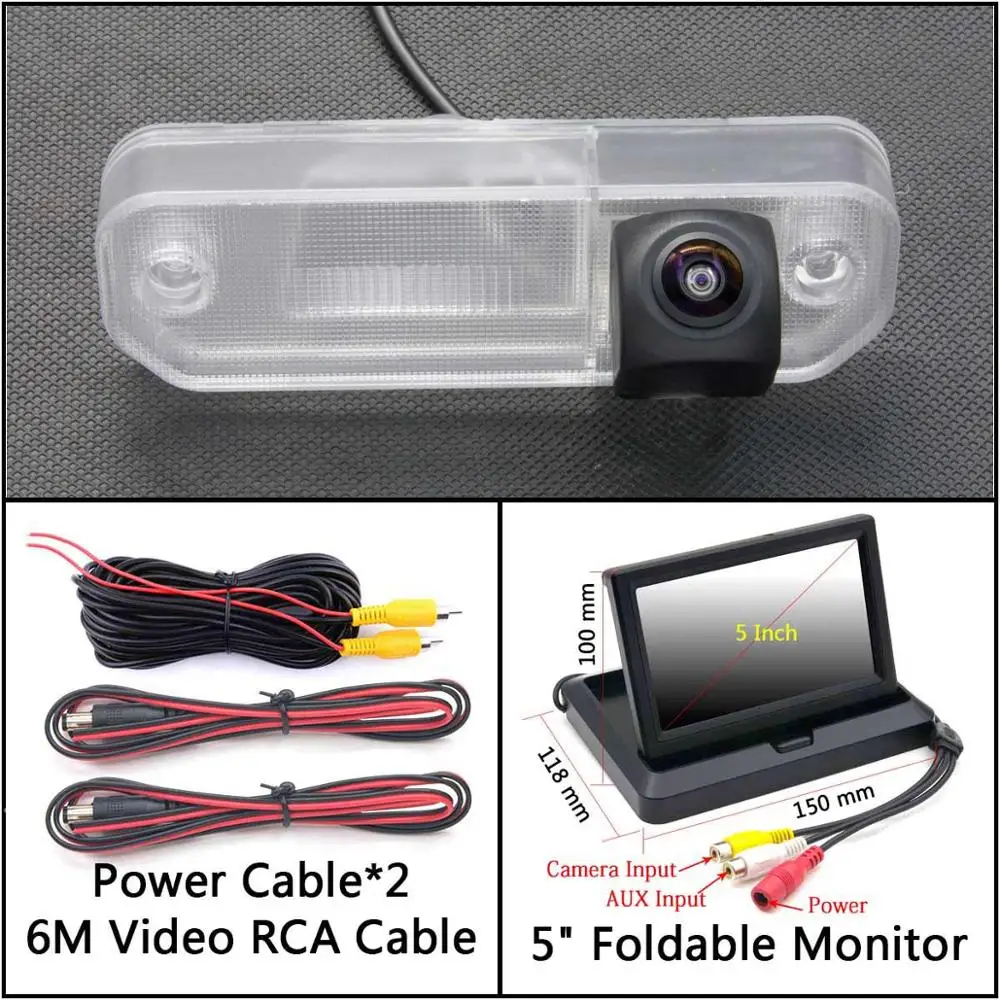 Cam N 5 inch Fold 175 градусов HD камера заднего вида для hyundai Sonata 4th Facelift EF Sonata Viv Sonata Prima XG350 автомобильный монитор - Название цвета: Cam N 5 inch Fold