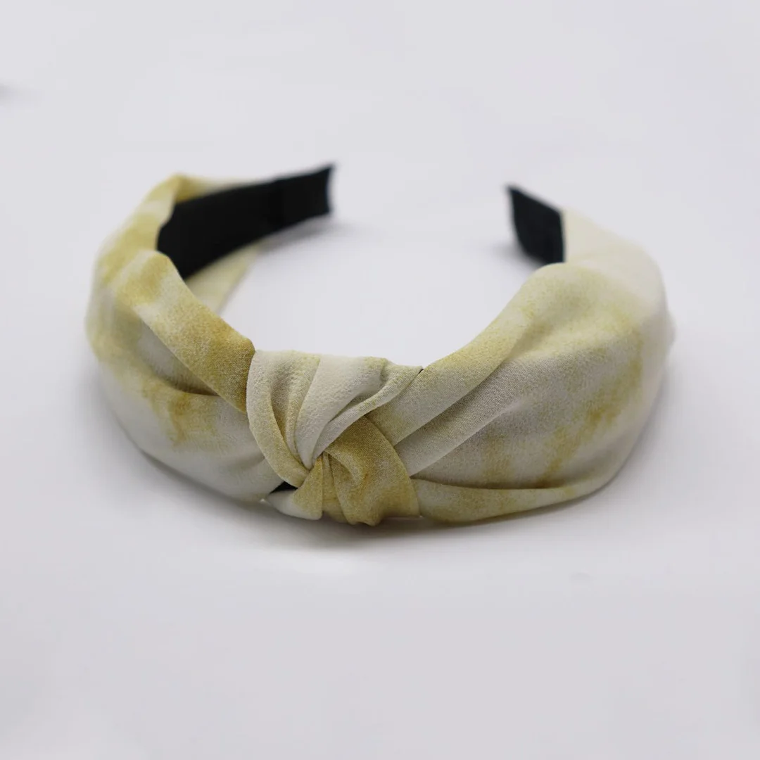 New Tie Dyeing Women Headbands Ink Color Hairbands Knotted Cross Head Hoop Crown Simple Headwear Hair Accessories