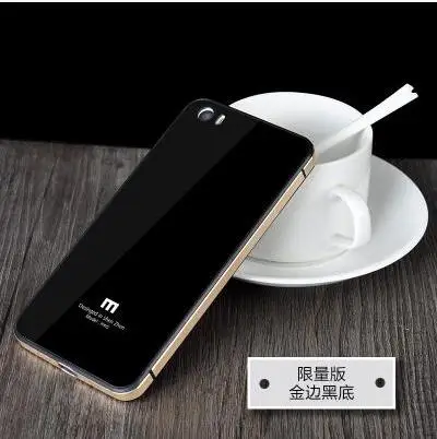 Чехол для Xiaomi Mi5, роскошная алюминиевая рамка и задняя крышка из закаленного стекла для Xiaomi mi5 m5, чехол для телефона Xiaomi Mi 5 - Цвет: gold-black