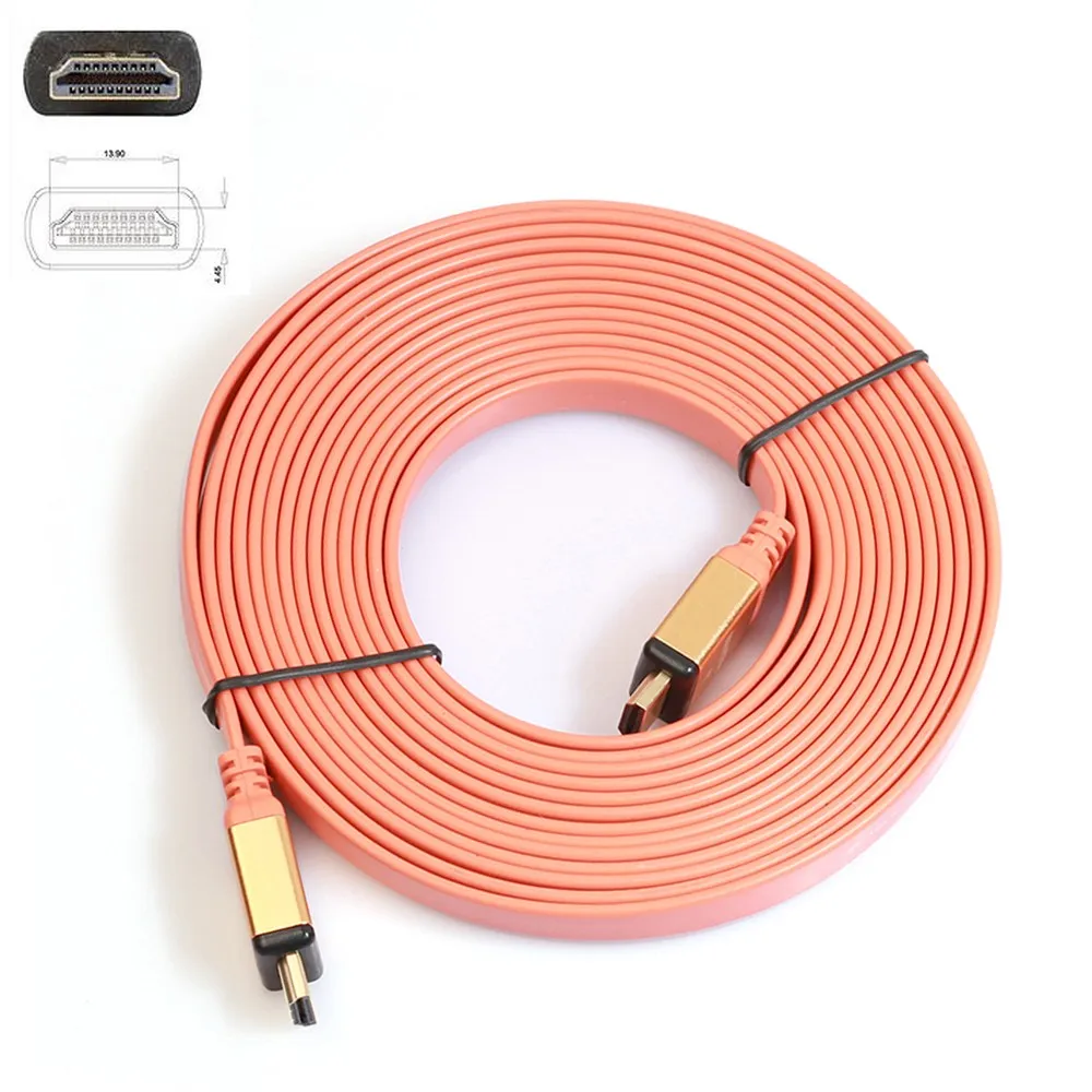 Тонкий Высокоскоростной HDMI кабель позолоченный Соединитель с Ethernet 1080 P цифровой 5