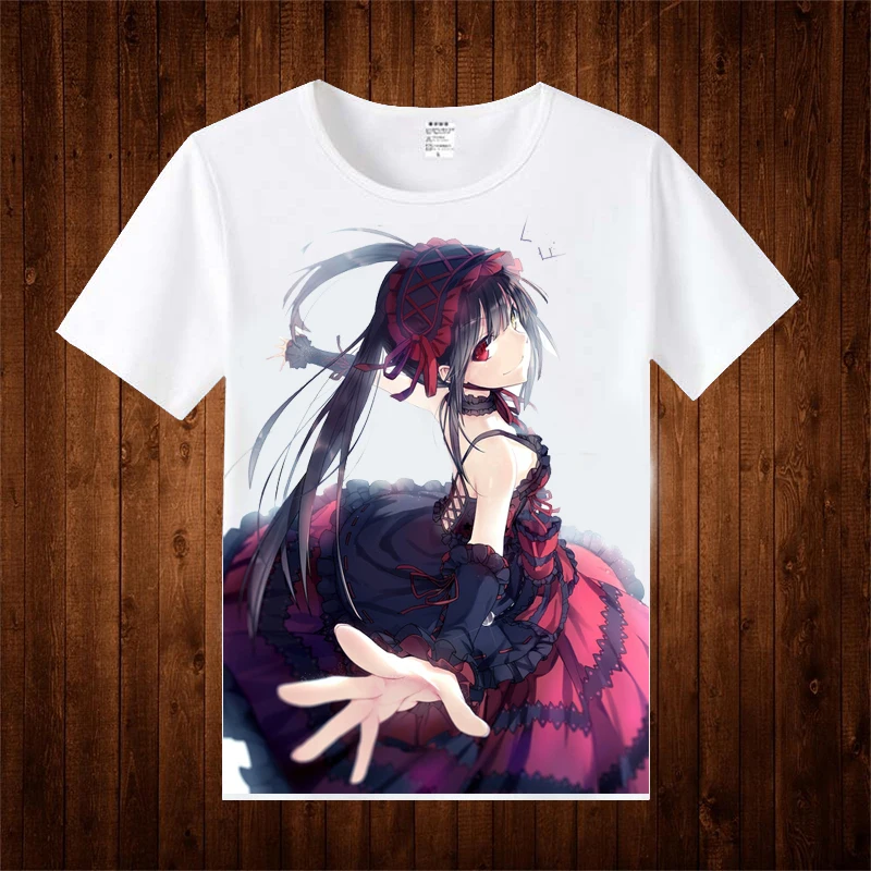 Новая футболка с надписью DATE A LIVE Кошмар Tokisaki Kurumi Yatogami Tohka Togashi Misuzu Yoshino Аниме