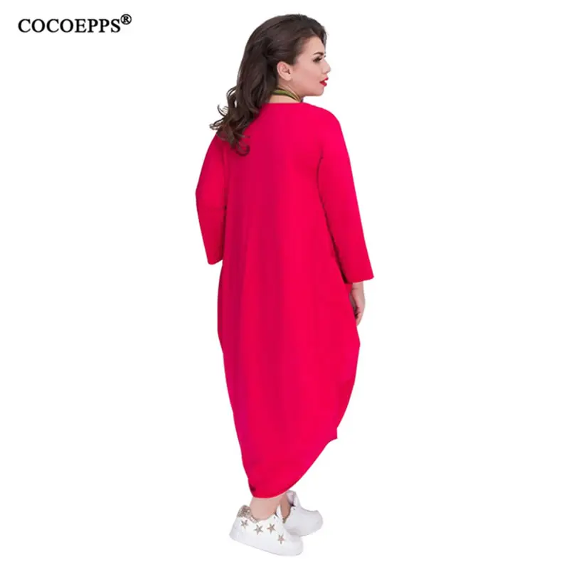 5XL 6XL осень плюс размер длинное женское платье зима 2019 повседневные Большие