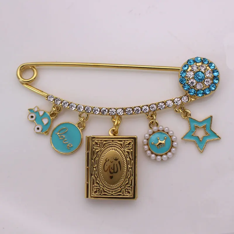 Мусульманский мусульманский семейный Коран Аллах нержавеющая детская булавка |