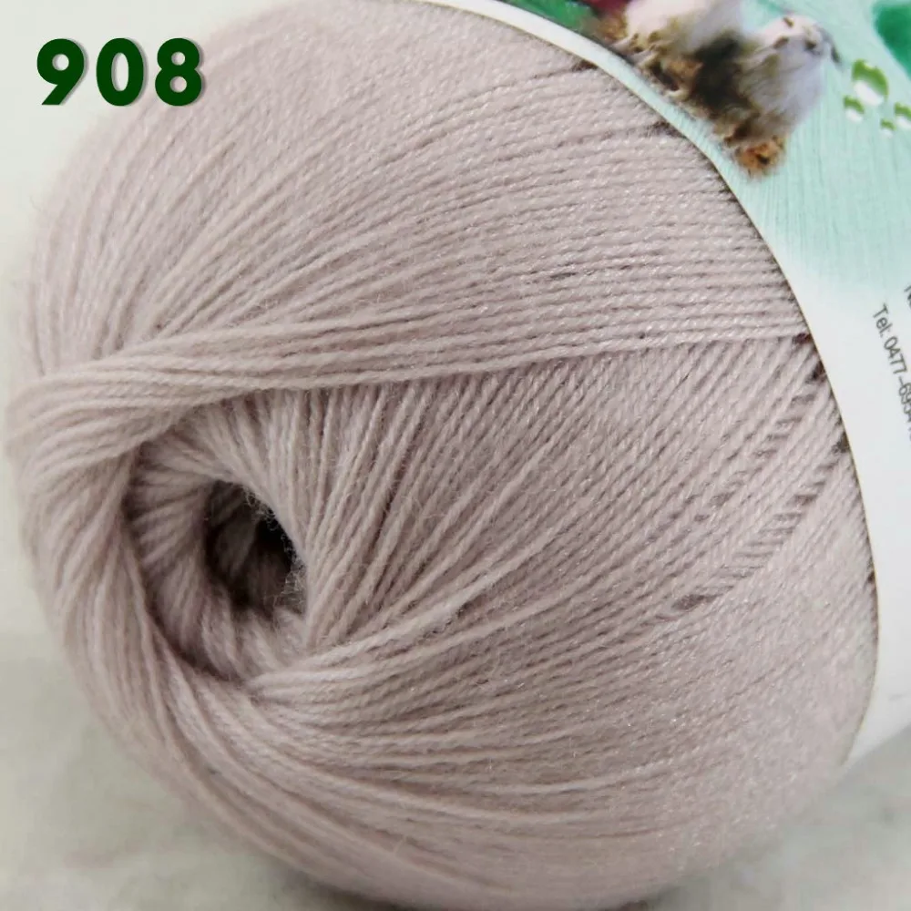 Лот из 3 мотков тонкая кружевная Мягкая шерстяная акриловая кашемировая пряжа