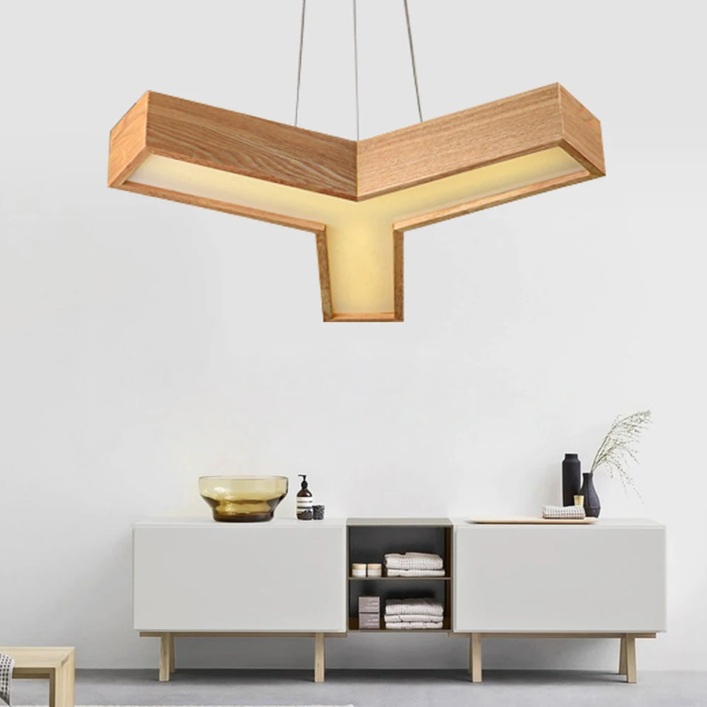 Лампа для столовой в японском стиле подвесной светильник из ветрового дерева